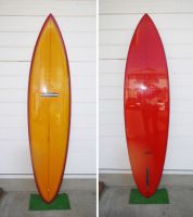 【Y.U SURF CLASSIC】￥221、400フォーム：Old Clark Foam Blanksサイズ：6'10"　ボトム：フラット〜V　フィン：レトロシングルフィンBOX　シェイパー：植田義則映画「スプラウト」でおなじみのレトロなシングルフィン。70'ｓスタイルにワープしてみては。